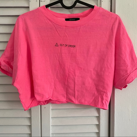 Neon pink crop top - Picture 1 of 4